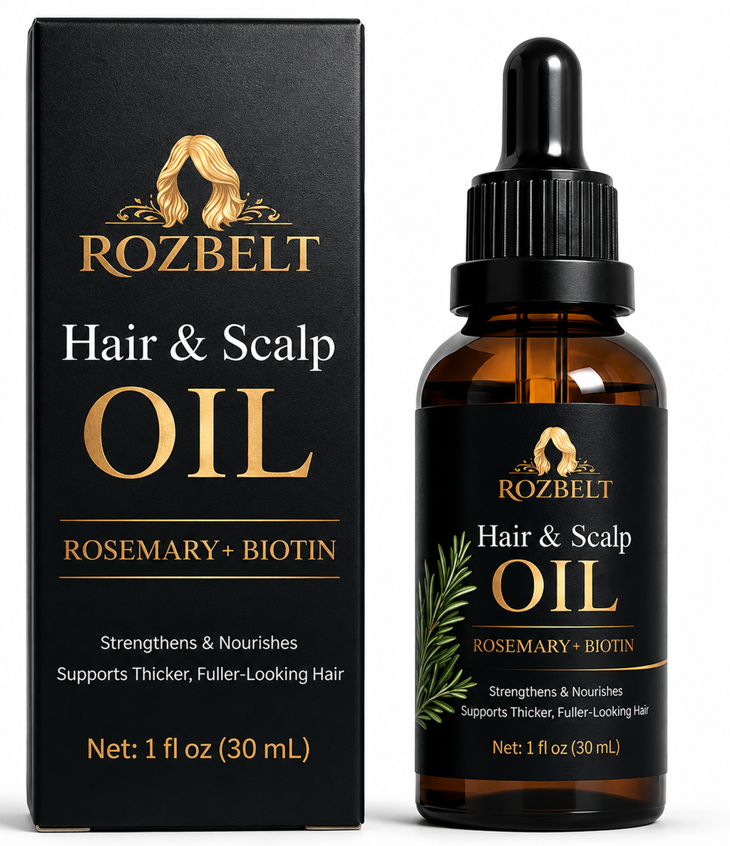 Rozbelt Hair Growth Oil – Rosemary & Biotin – Scalp Treatment 1oz